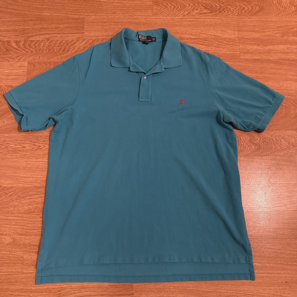 Polo Ralph Lauren Polo Shirt Men's Blue 2XLT Tall 100% Cotton Pony Logo Preppy